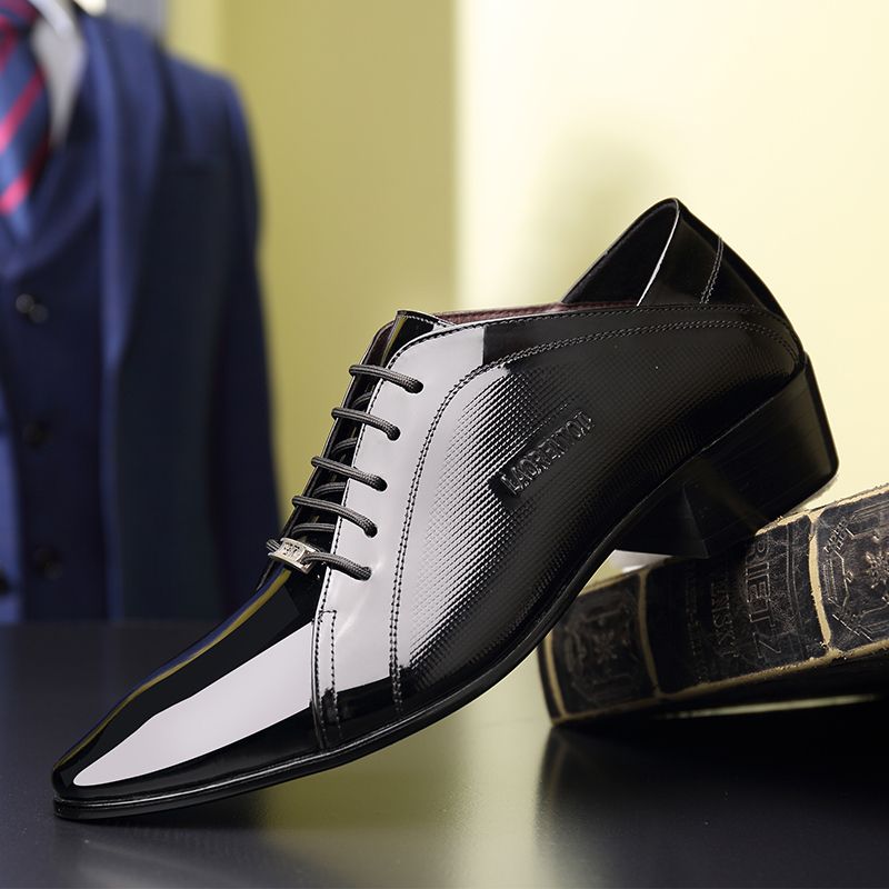 LAORENTOU Men's Leather Pointed Toe Dress Shoes