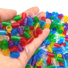 100pcs Transparent ABS Building Blocks 1x1 Cylindrical Bricks