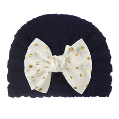 Kids' Knitted Winter Hat with Bow Breathable Hand Wash