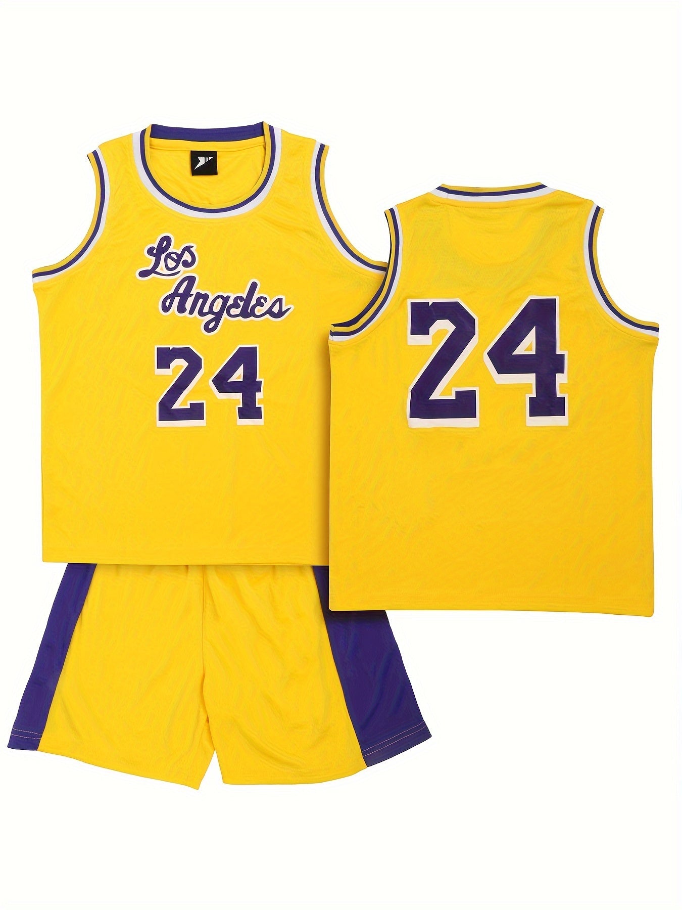 Youth Basketball Jersey Set 24 Print Breathable Boys
