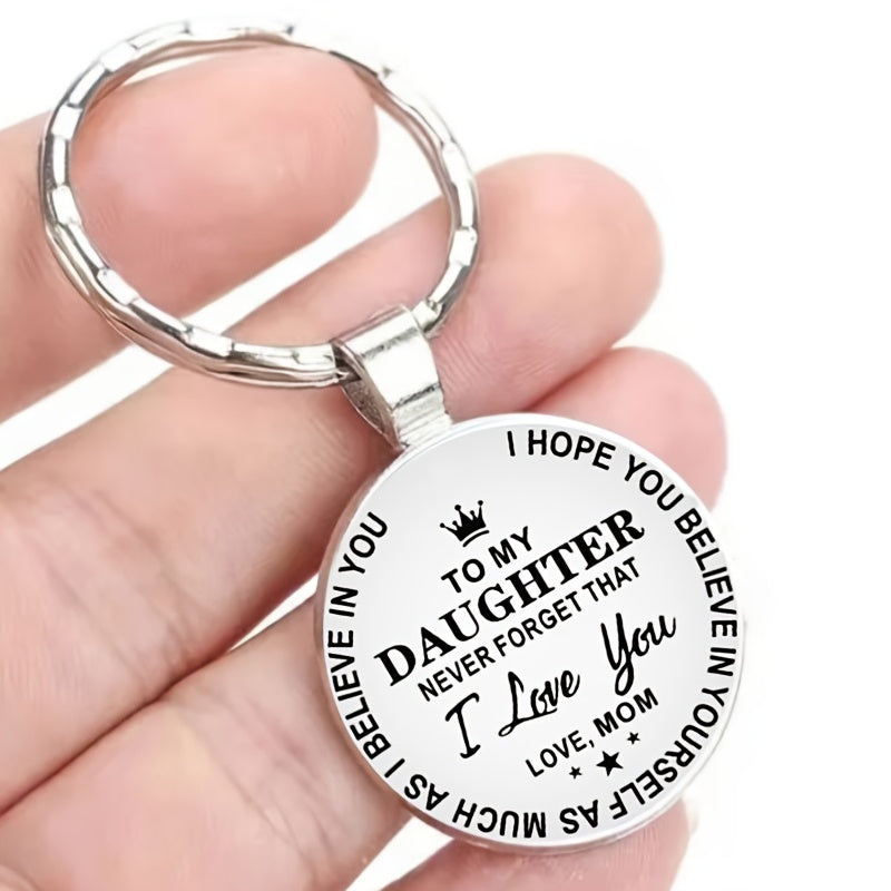 To My Daughter Round Card Key Chain