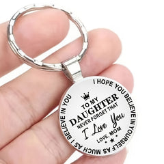 To My Daughter Round Card Key Chain