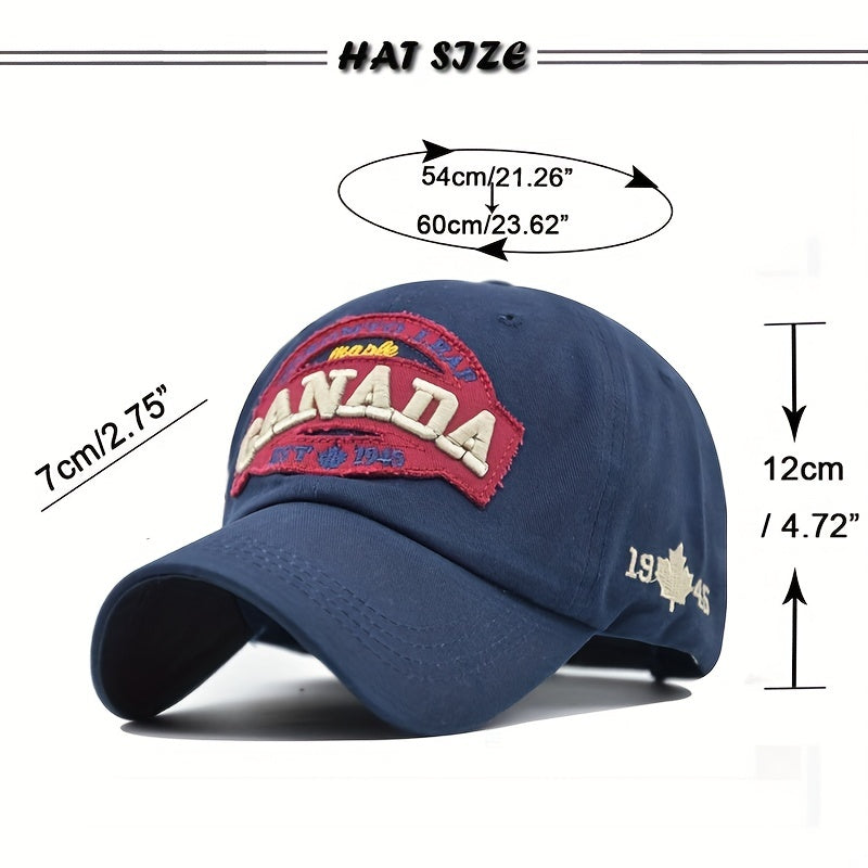 Canada Embroidered Cotton Baseball Cap Sunscreen Trucker Hat Hip Hop Cap