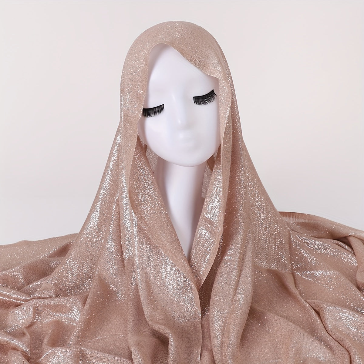 Glitter Tassel Hijab Solid Scarf Turban Plain Shawl