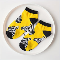 Fruit & Food Print Ankle Socks & Funny Low Cut Socks Women's Stockings