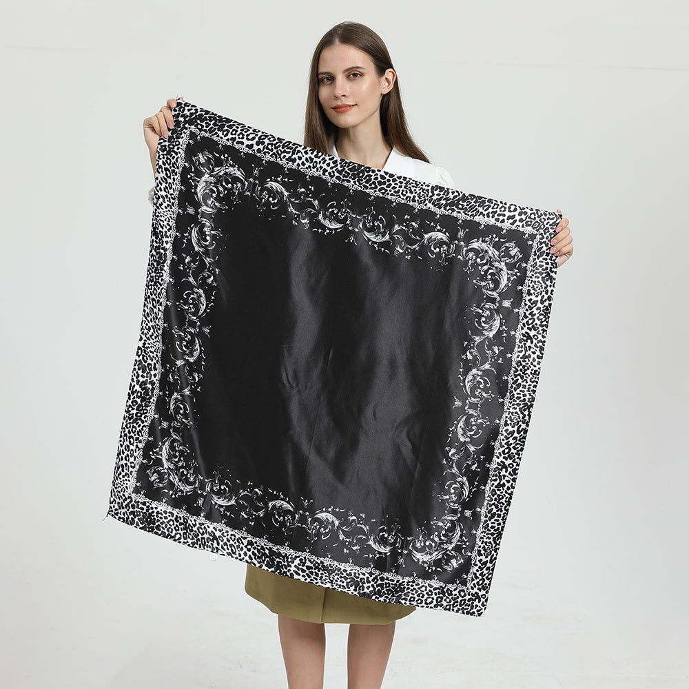 Retro Satin Silk Scarf Large Square Scarf Beach Party Headscarf Hair Scarf