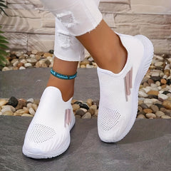 Women's Knit Slip On Sneakers Lightweight Low Top Shoes