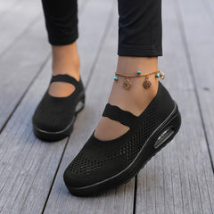 Women's Air Cushion Wedge Sneakers Breathable Slip on Mesh Sneakers