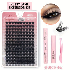 140pcs Cluster Lashes DIY Eyelash Extension Kit D Curling Lashes Glue Bond Seal