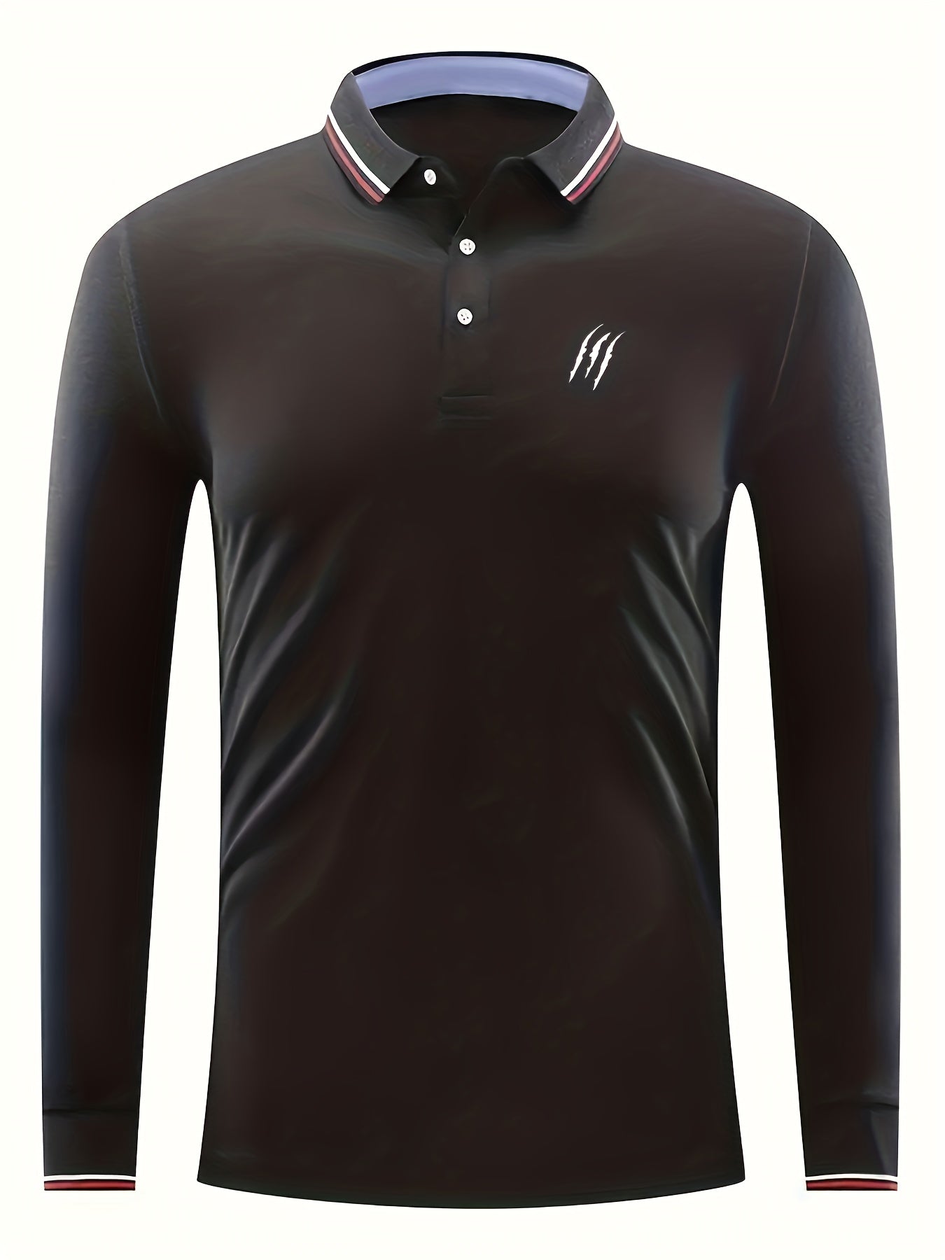 Men's Casual Button Up Long Sleeve Lightweight Polo Shirt