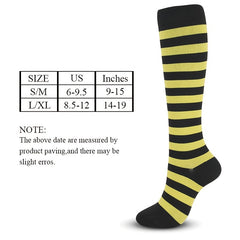 Striped Compression Sports Socks for Outdoor Fitness