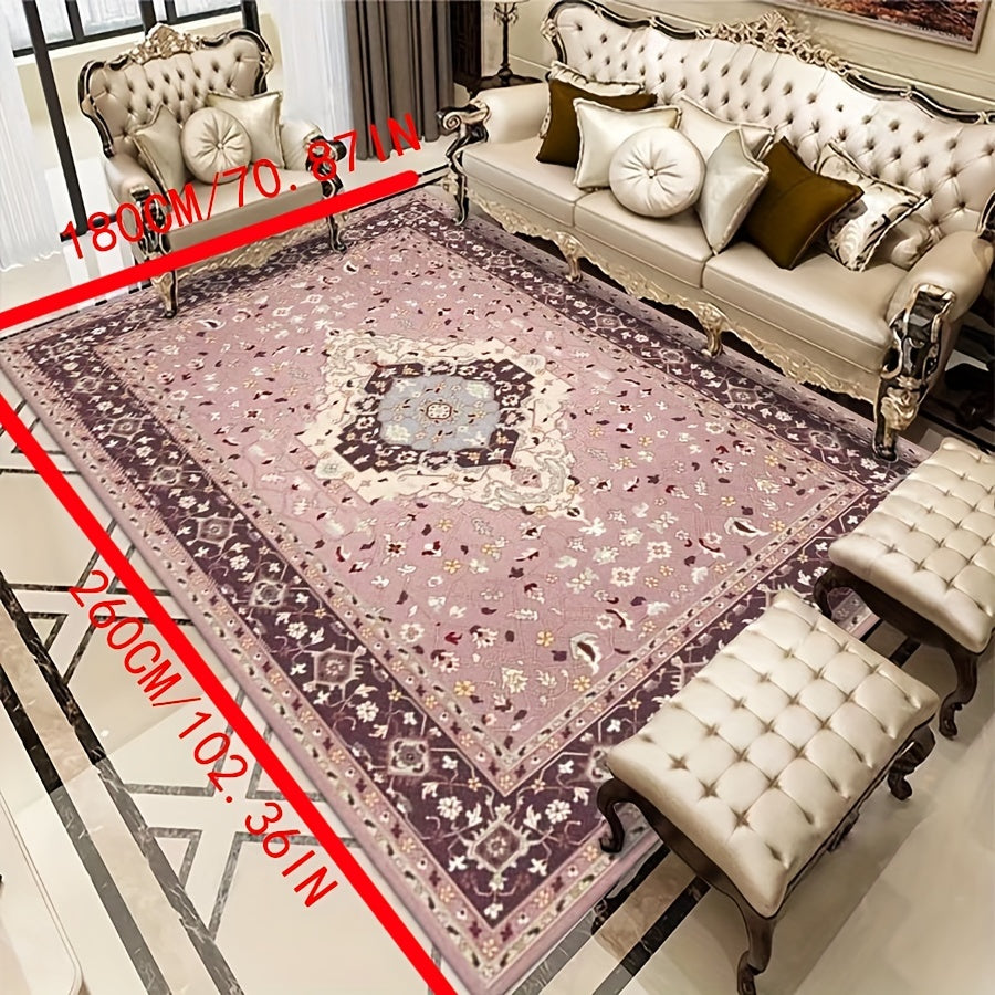 Vintage Boho Area Rug Stain Resistant Non Shedding Floral Floor Mat