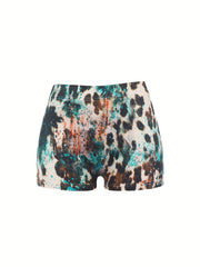 Faith Print Skinny Shorts for Women