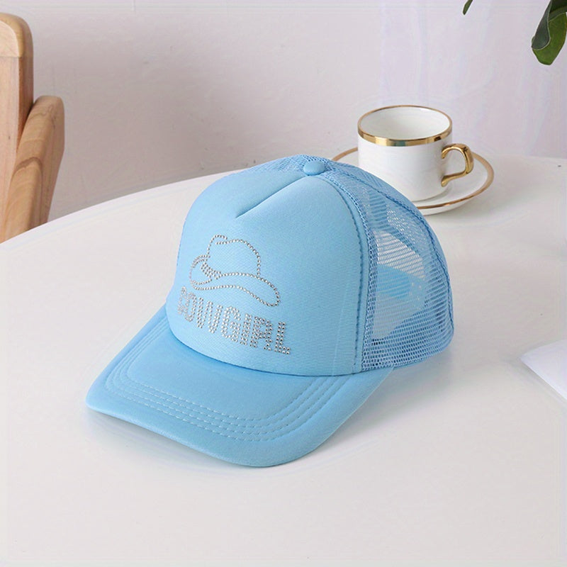 Rhinestone Decor Couple Baseball Cap Adjustable Candy Sun Hats