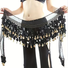 Sparkling Coins Belly Dance Hip Scarf Wrap Costume for Women