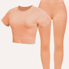 Seamless Sports Wear Set: T shirt & Leggings - Moisture wicking & Breathable