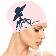 Stylish Plus Size Waterproof Silicone Swim Hat for Women