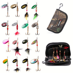 16pcs Metal Spinner Bait Fishing Lures for Freshwater and Saltwater Fishing