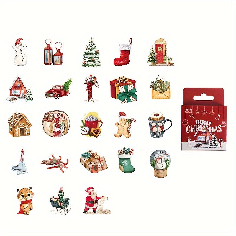 46pcs Christmas Theme Stickers for DIY Hand Account Decoration