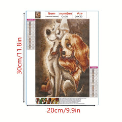 DIY 5D Rhinestone Art Painting Kit Animal Couple Dog Artwork Home Wall Decor