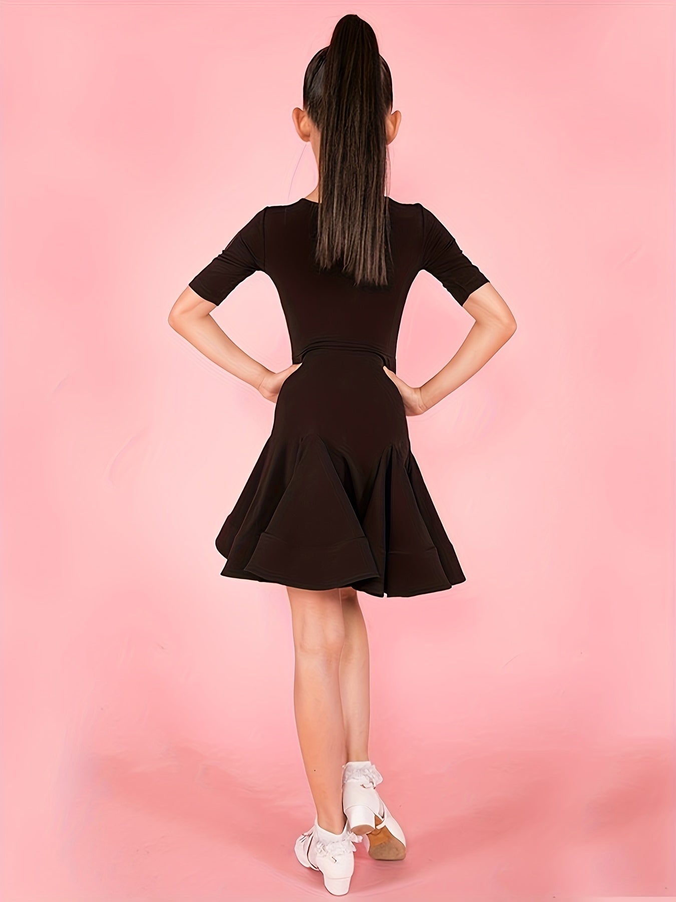 Latin Dance Dress Girls Performance Gymnastics Practice Suit
