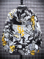 Graffiti Mid Length Windbrkr Hoodie Jacket Men's Women's Same