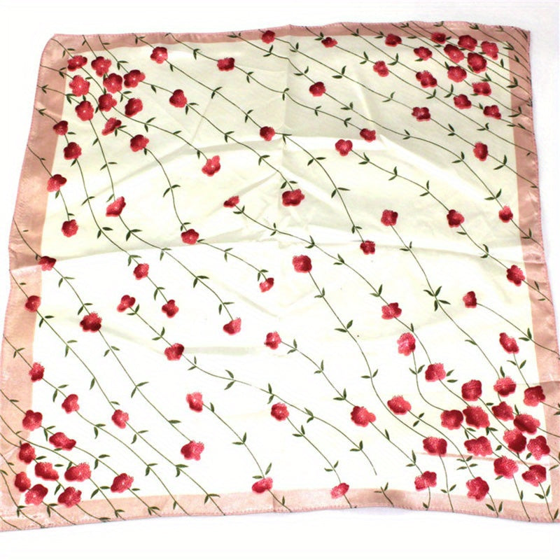 Classic Striped Square Scarf Neckerchief Silk Bandana Head Wrap