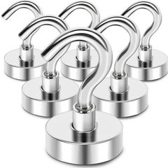 6pcs Magnetic Hooks 25Lbs Neodymium Magnets With Hooks For Hanging