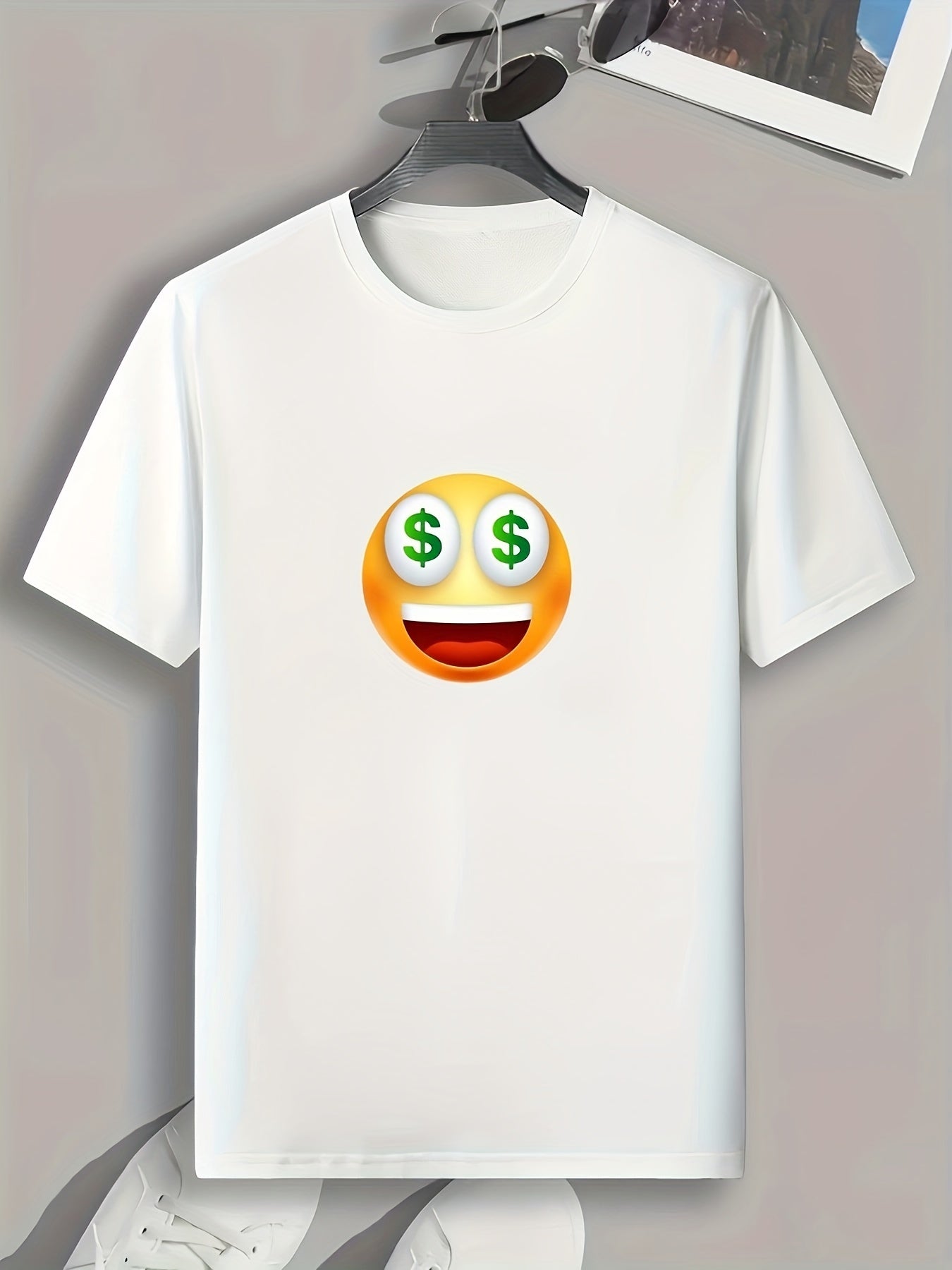Money Lover Print Men's Comfy T-shirt for Outdoor Summer