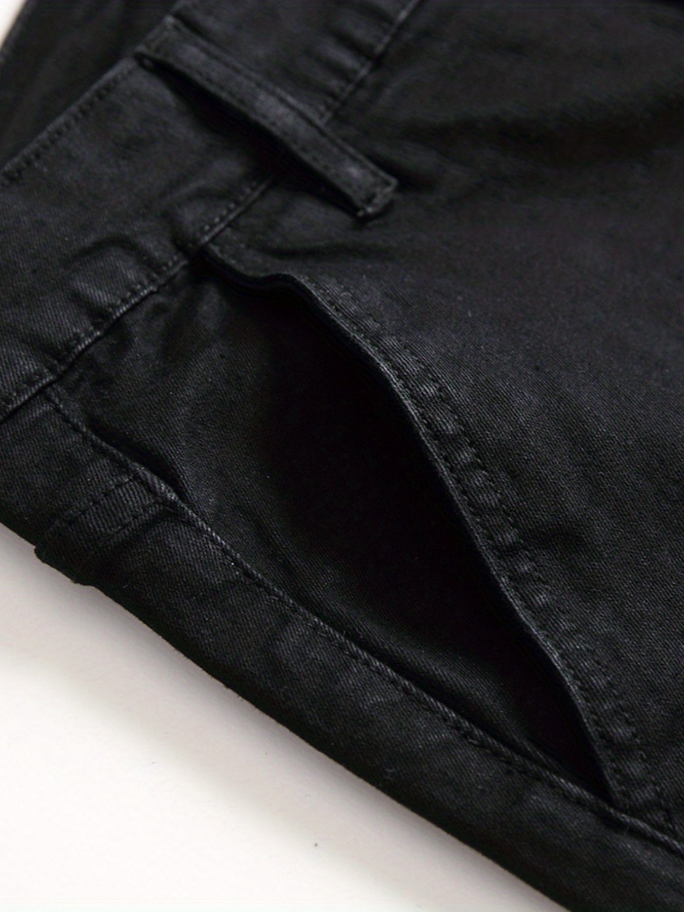 Men's Slim Fit Cargo Denim Jeans With Pockets