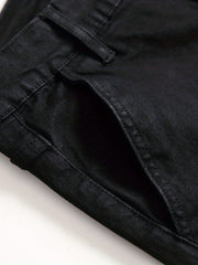 Men's Slim Fit Cargo Denim Jeans With Pockets