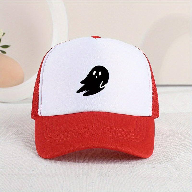 Mesh Printed Sunshade Ghost Baseball Cap For Kids