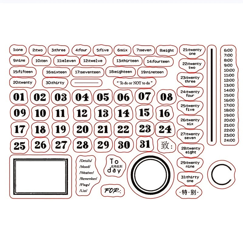 Date Silicone Transparent Stamp for Scrapbooking and Card Making