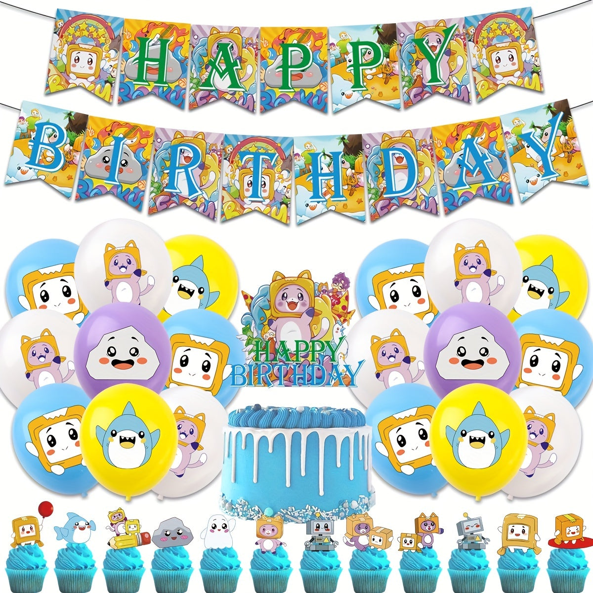 46 Pc Minifigures Birthday Party Decorations - Unforgettable Theme Party
