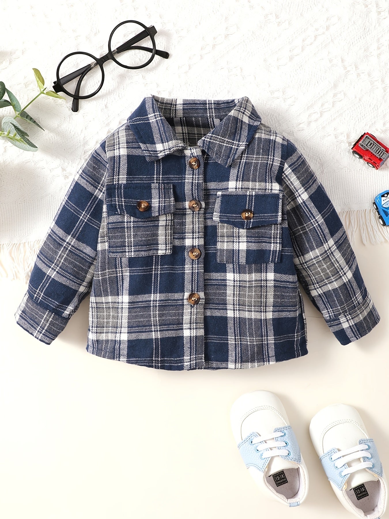 Boys Plaid Flannel Shirts Long Sleeve Button Down - Spring Fall Outwear