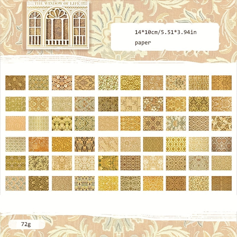 60pcs European Retro Pattern Series Journal Decoration Paper