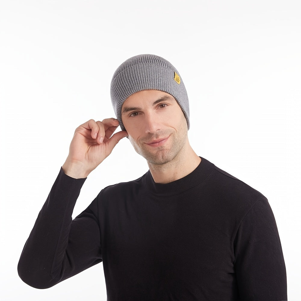 Winter Men's Knitted Hat Face Mask Halter Three Piece Set Trending Warm