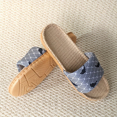 Women's Cartoon Slippers Open Toe Linen Sandals Summer Lightweight Beach Shoes