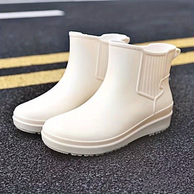 Women's Waterproof Ankle Rainboots, Solid Color