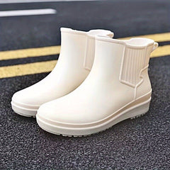 Women's Waterproof Ankle Rainboots, Solid Color