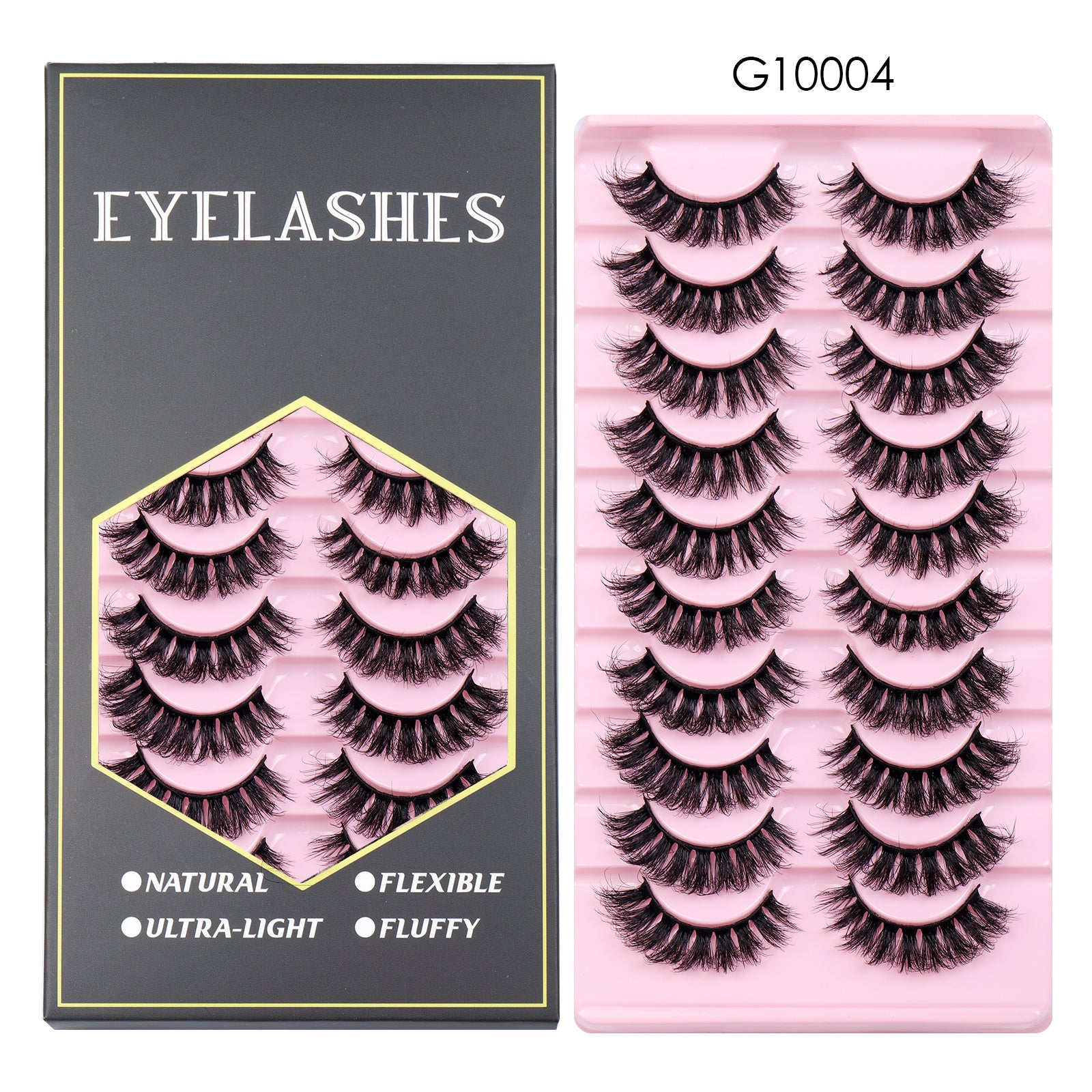 10 Pairs Fluffy False Eyelashes Curling 3D Grafting A Type