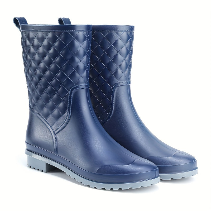 Women's Waterproof High Tube Rain Boots Warm and Comfortable