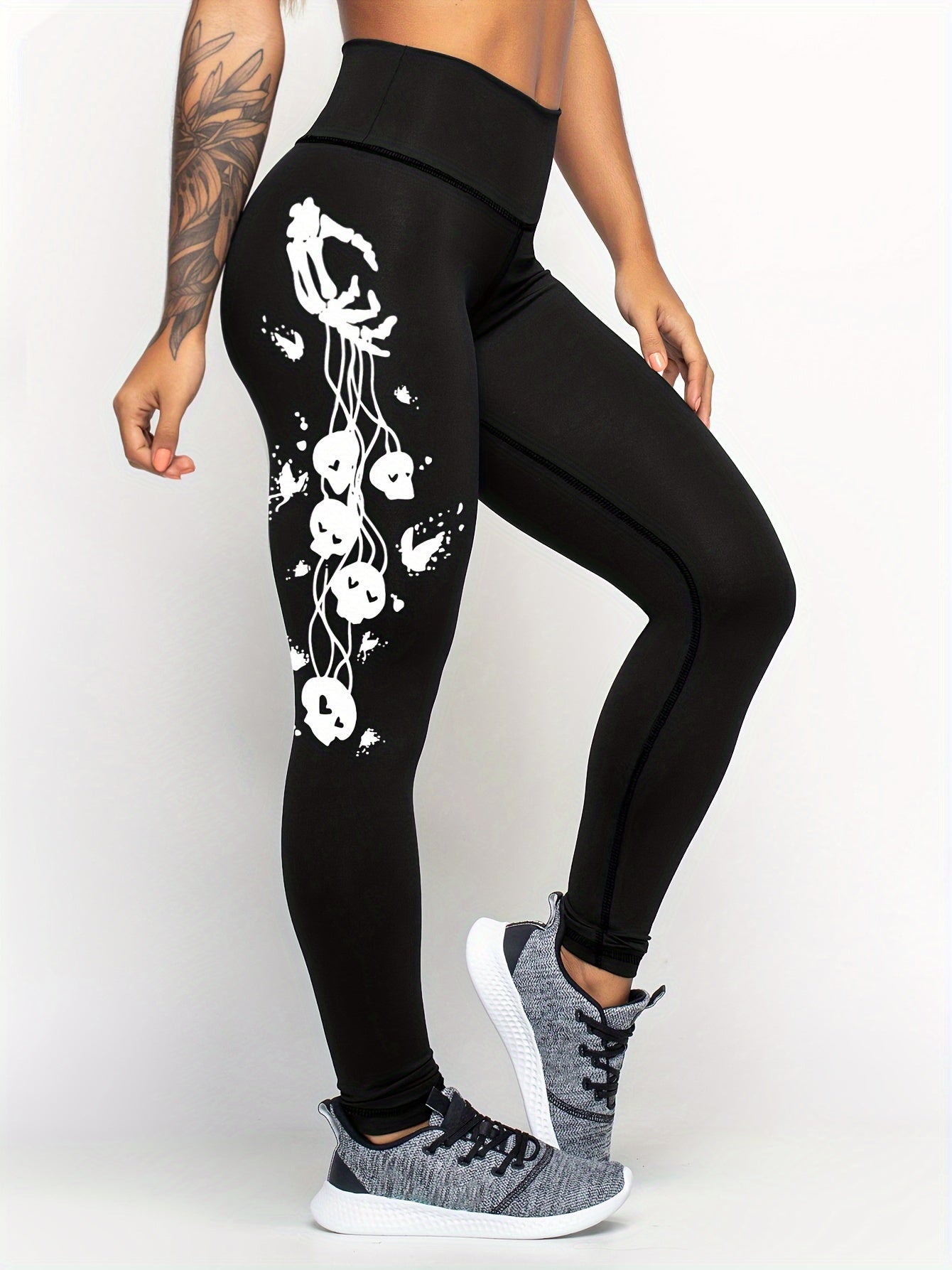 Halloween Skull Print Yoga Pants Fitness Sports Tight