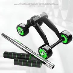 Abdominal Roller with 4 Wheels & Non Slip Handles for Core Strength Training