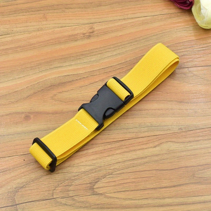 Elastic Waist Belt Release Buckle Stretch Waistband For Jeans Pants Dress