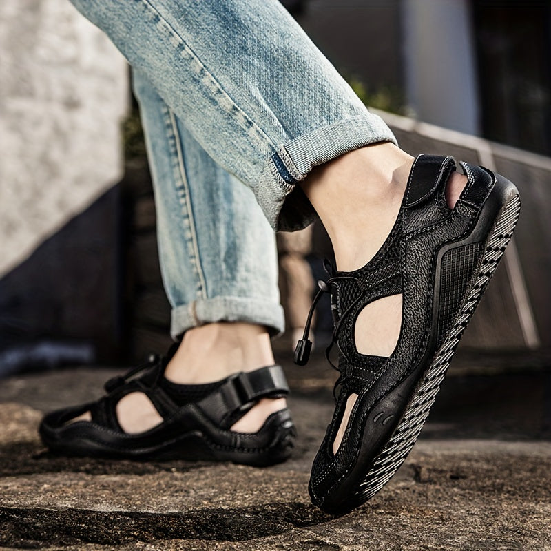 Men's Leather Non-slip Sandals Durable Quick Dry Shoes