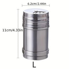 1 Pc Stainless Steel Spice Jar Rotating Cover Salt Sugar Bottle