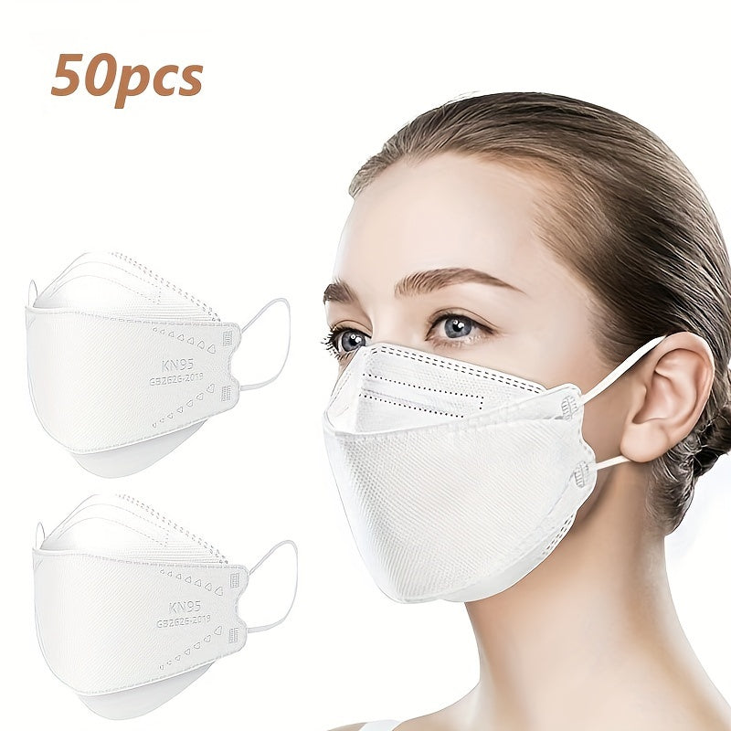 50pcs KN95 Disposable Face Masks For Adults & Teens Tri Fold Cup 3D