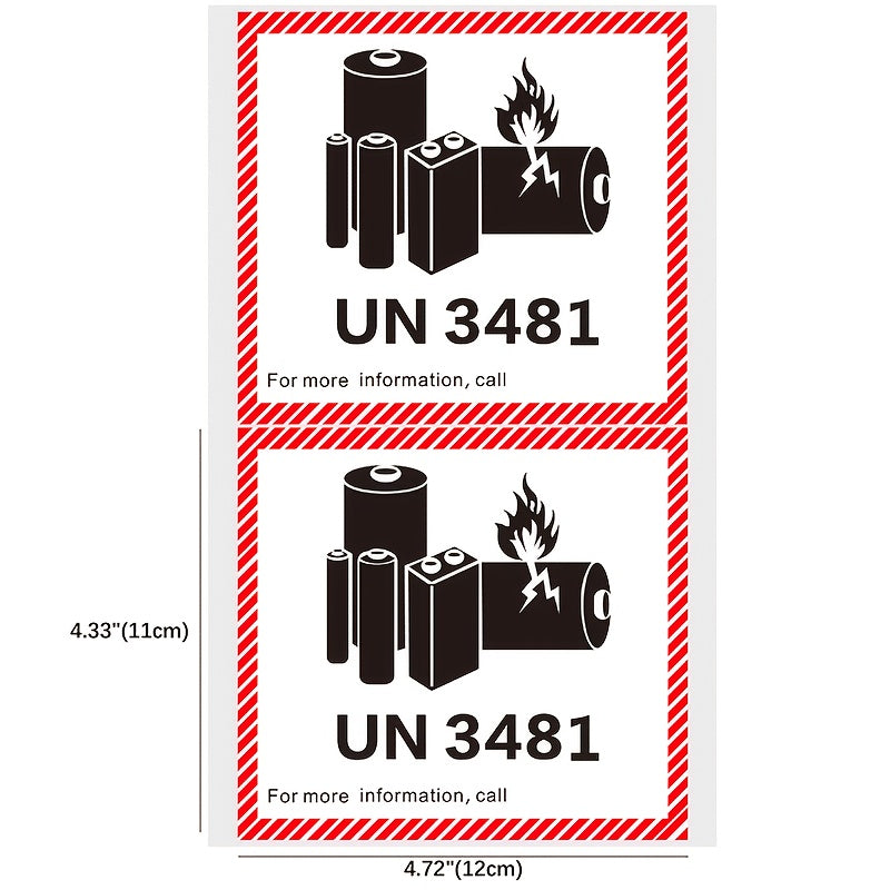 50pcs UN3481 Lithium Identification Adhesive Label Bag Packaging
