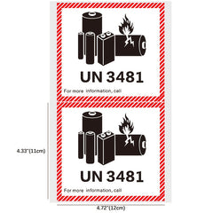 50pcs UN3481 Lithium Identification Adhesive Label Bag Packaging